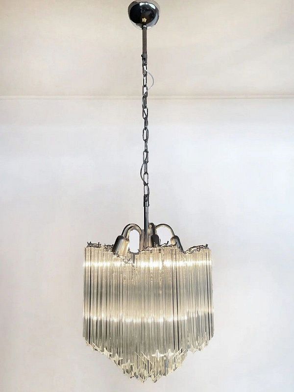 Винтажная люстра Murano Chandelier 60 Clear Prism Glass