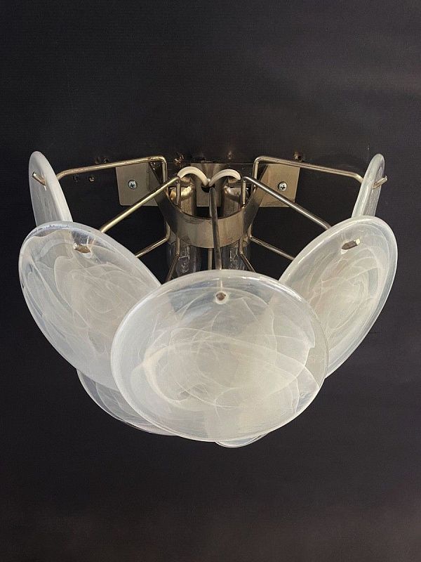 Настенный светильник Murano Wall Lamp 10 Alabaster White Disk Glass