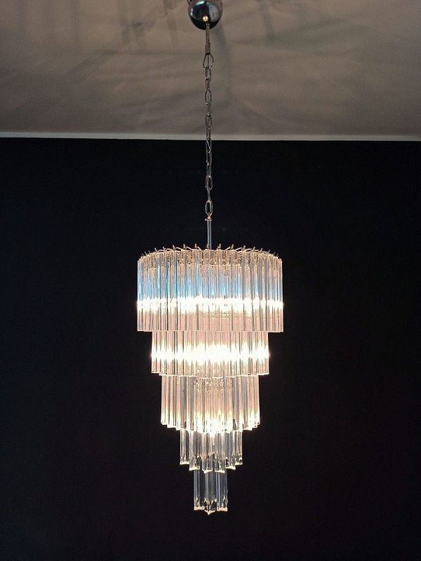 Винтажная люстра Murano Chandelier 111 Clear Prism Glass