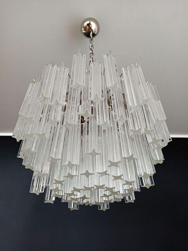 Винтажная люстра Murano Chandelier 107-2 Clear Prism Glasses