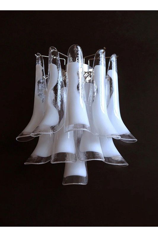 Настенный светильник Murano Wall Lamp 10 White Petal Glass