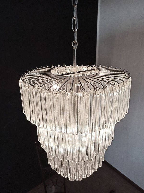 Винтажная люстра Murano Chandelier 112 Clear Prism Glasses