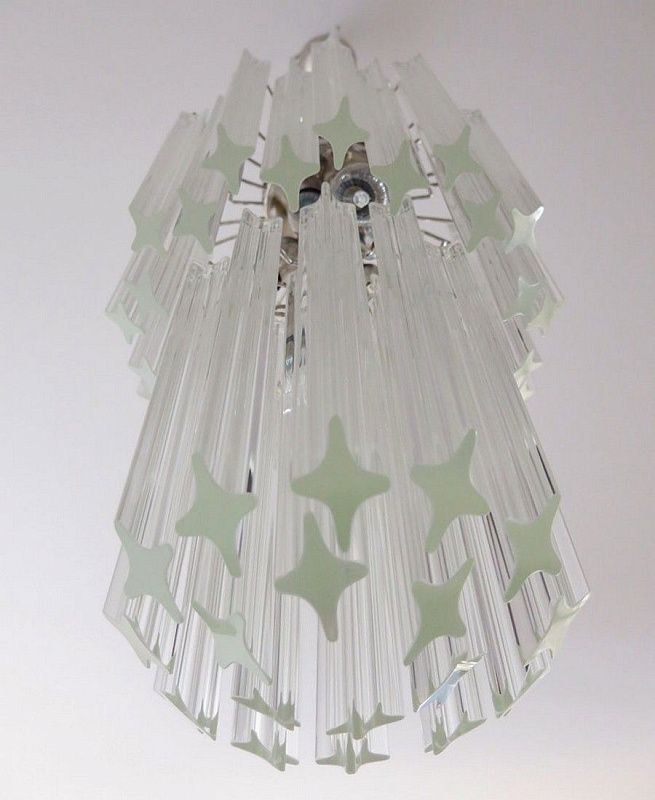 Винтажная люстра Murano Chandelier 46 Clear Prism Glass