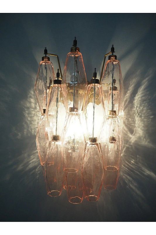 Настенный светильник Murano Wall Lamp 17 Pink Poliedri Glass