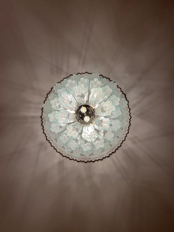 Винтажная люстра Murano Chandelier 48 Clear Glass Tubes