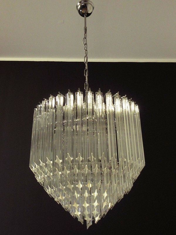 Винтажная люстра Murano Chandelier 163 Clear Prism Glasses