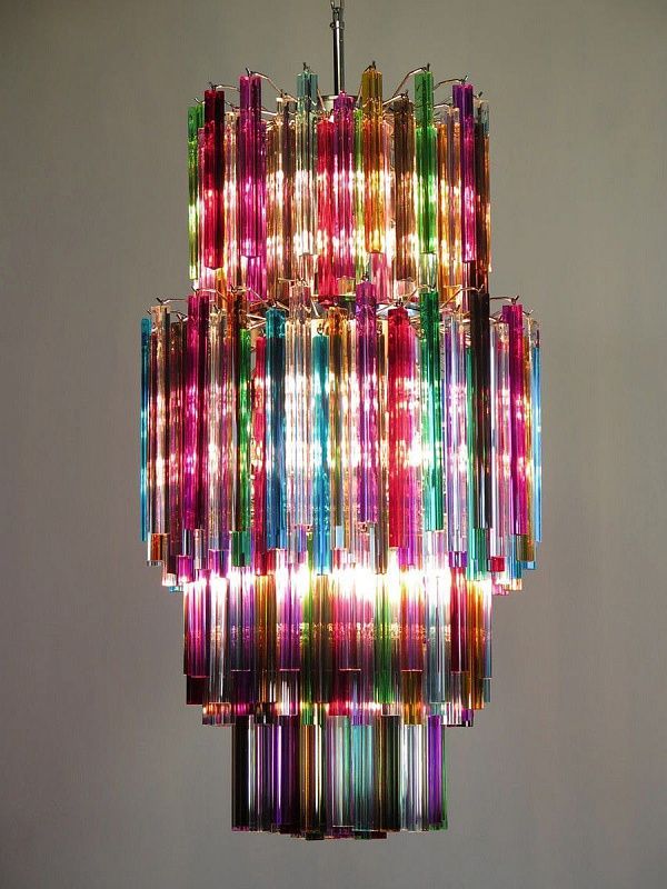 Винтажная люстра Murano Chandelier 242-1 Multicolored Prism Glasses
