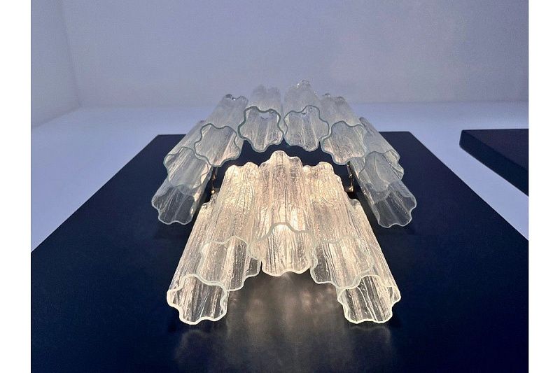 Настенный светильник Murano Wall Lamp 13 Clear Glass Tubes
