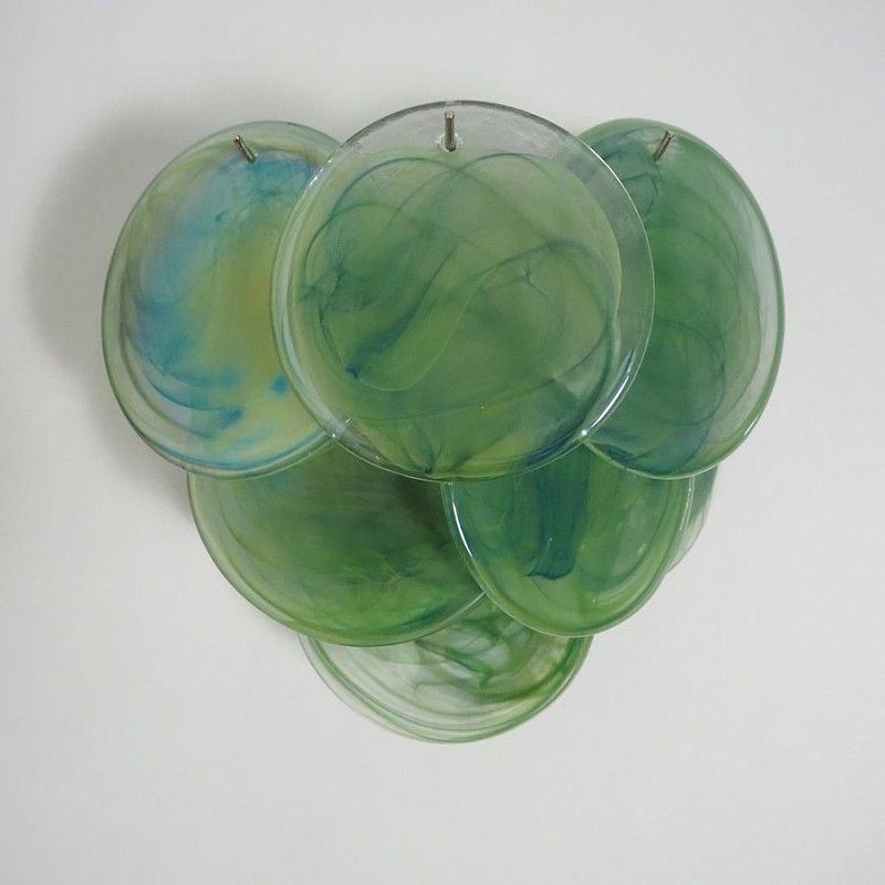 Настенный светильник Murano Wall Lamp 10 Alabaster Green Disk Glass