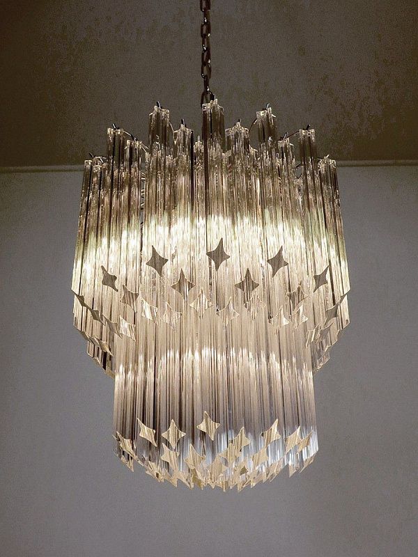 Винтажная люстра Murano Chandelier 107 Clear Prism Glass