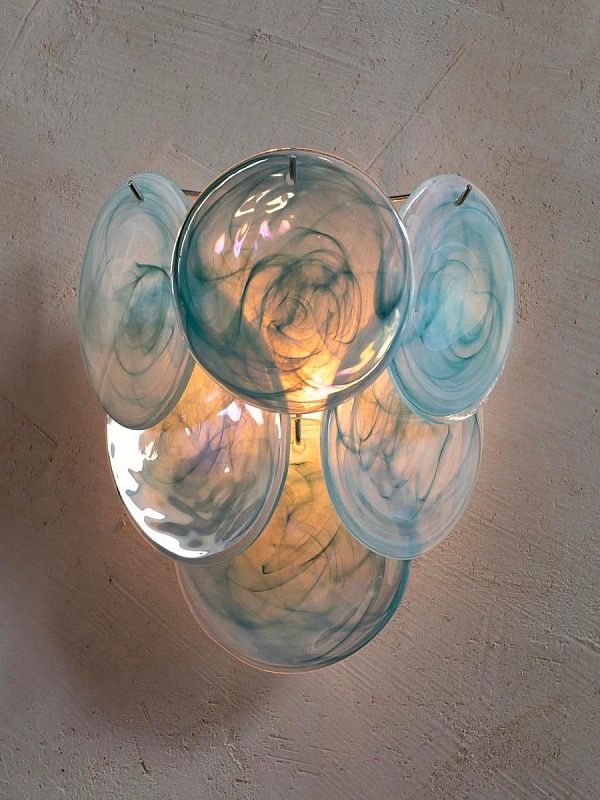 Настенный светильник Murano Wall Lamp 6 Blue Disk Glass