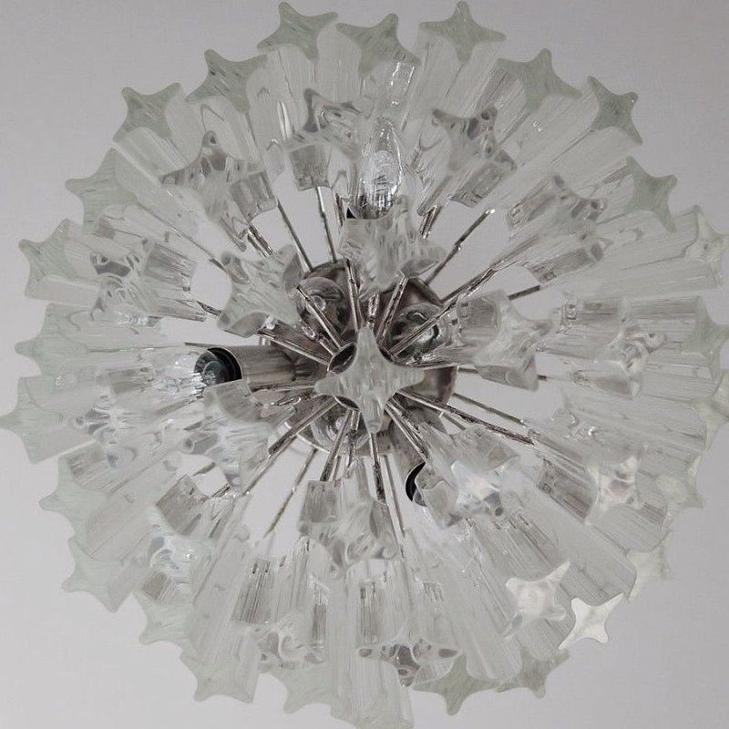 Винтажная люстра Murano Chandelier 47 Clear Prism Glass