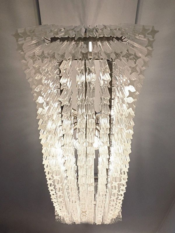 Винтажная люстра Murano Chandelier 292 Clear Prism Glasses