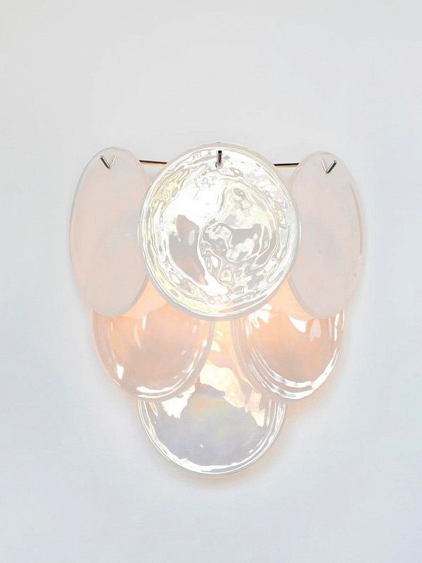 Настенный светильник Murano Wall Lamp 6 Alabaster White Disk Glass
