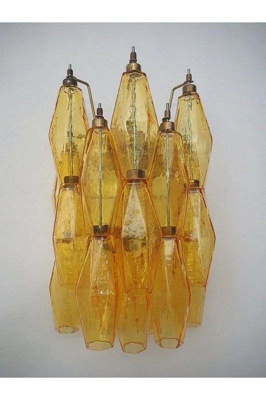 Настенный светильник Murano Wall Lamp 17 Yellow Poliedri Glass