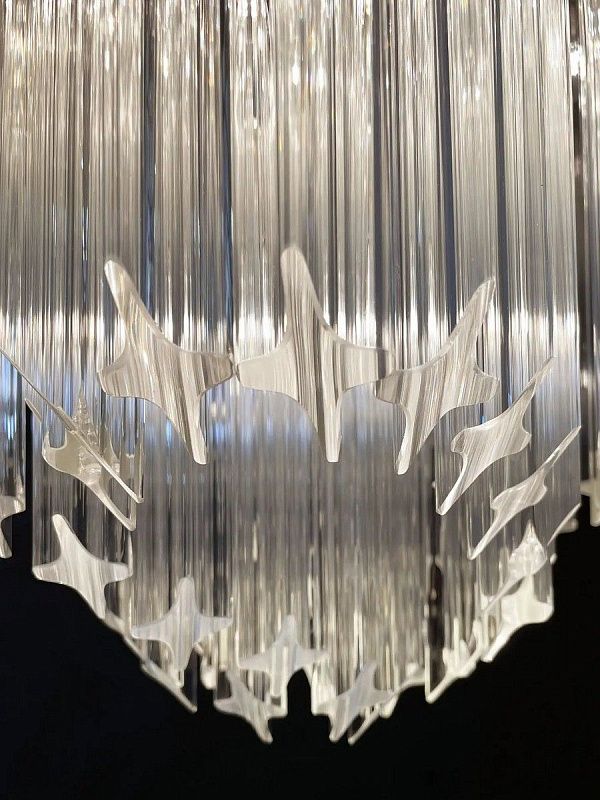 Винтажная люстра Murano Chandelier 60 Clear Prism Glass