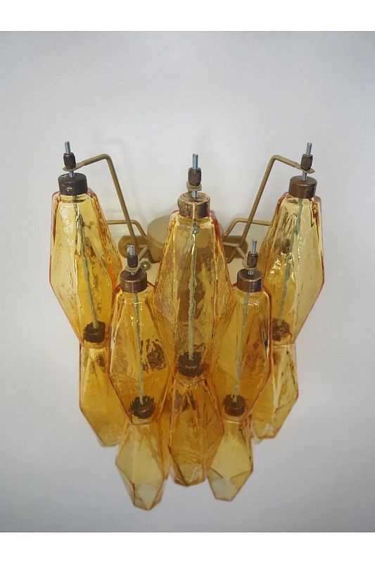 Настенный светильник Murano Wall Lamp 17 Yellow Poliedri Glass