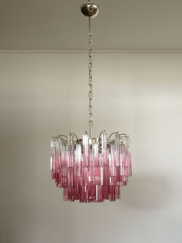 Винтажная люстра Murano Chandelier 107 Purple Prism Glass