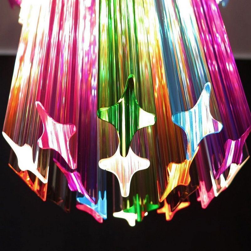 Винтажная люстра Murano Chandelier 46 Multicolored Prism Glass