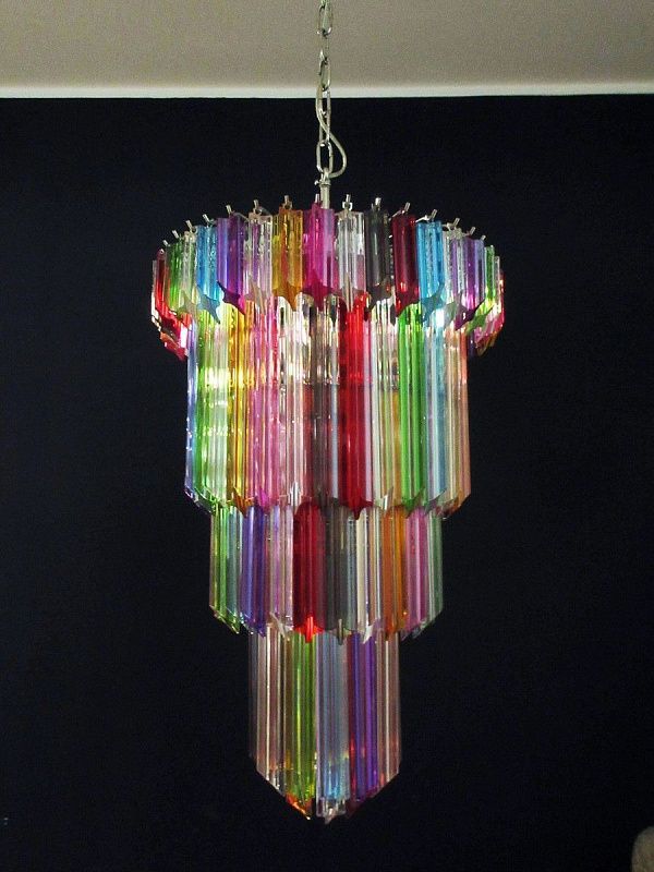Винтажная люстра Murano Chandelier 111 Multicolored Prism Glasses