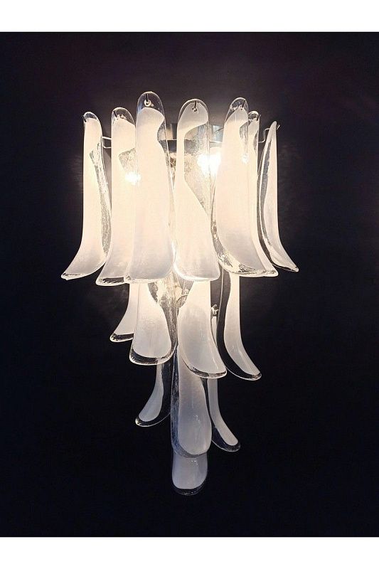 Настенный светильник Murano Wall Lamp 16 White Petal Glass
