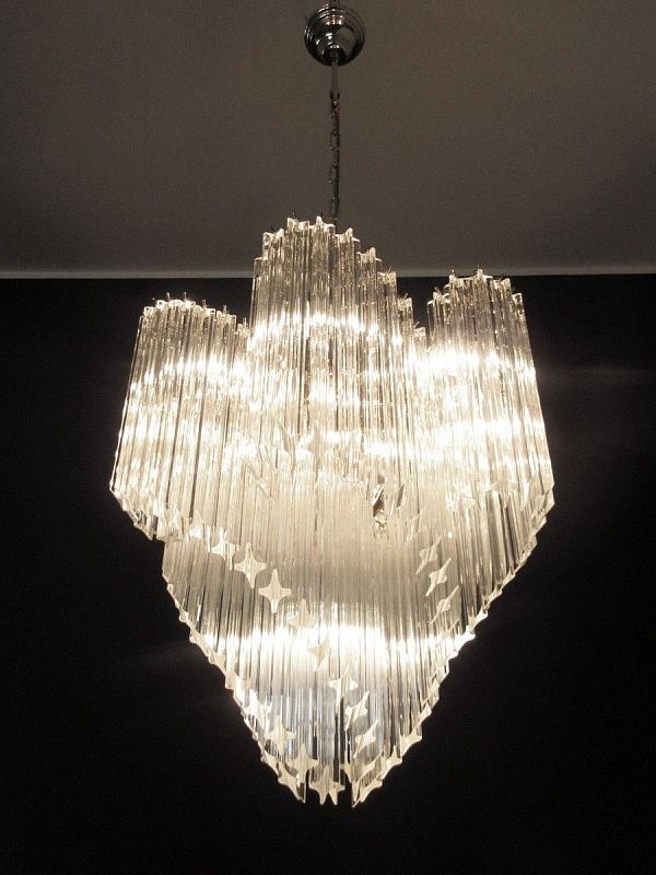Винтажная люстра Murano Chandelier 114 Clear Prism Glass