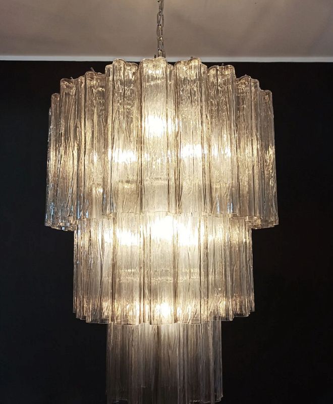 Винтажная люстра Murano Chandelier 52 Smoke-Colored Glass Tubes