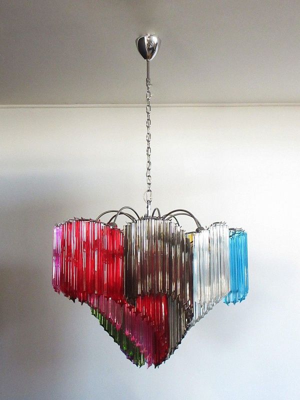 Винтажная люстра Murano Chandelier 200 Multi-Colored Prism Glass