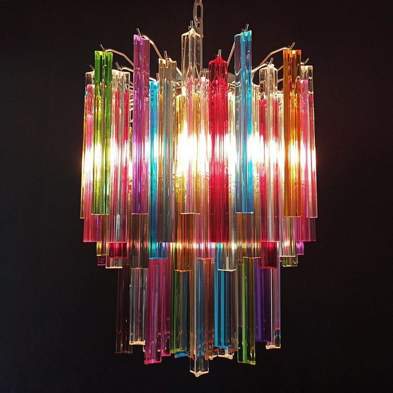 Винтажная люстра Murano Chandelier 107-1 Multicolored Prism Glasses