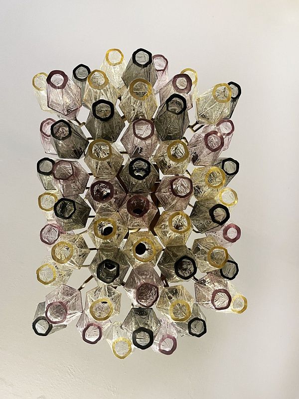 Винтажная люстра Murano Chandelier 56 Multicolored Poliedri Glass
