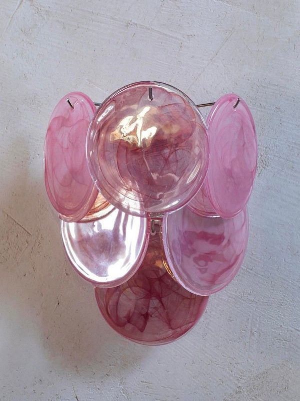 Настенный светильник Murano Wall Lamp 6 Pink Disk Glass