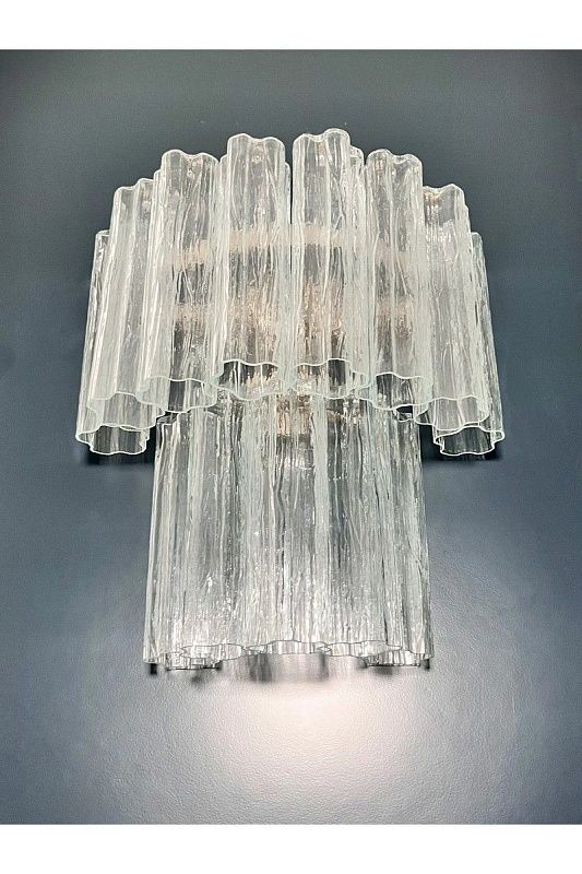 Настенный светильник Murano Wall Lamp 13 Clear Glass Tubes