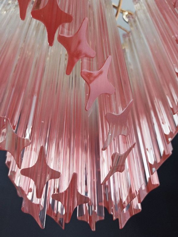 Винтажная люстра Murano Chandelier 114 Gradually Pink Prism Glass