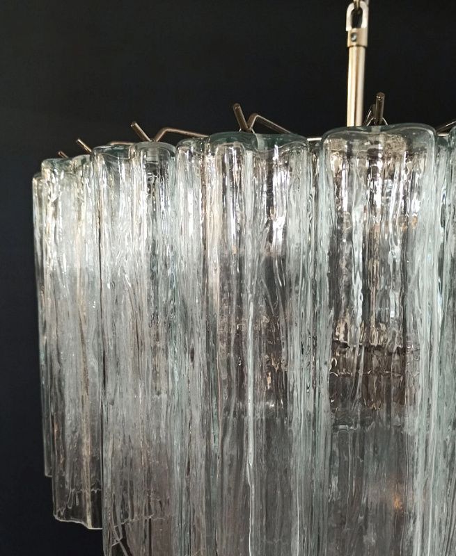 Винтажная люстра Murano Chandelier 52 Clear Glass Tubes