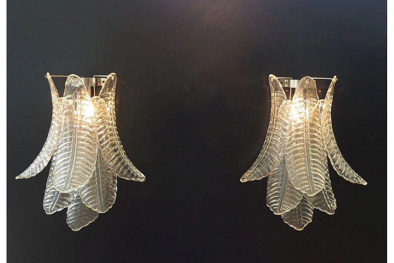 Настенный светильник Murano Wall Lamp 6 Clear Felchi Glass