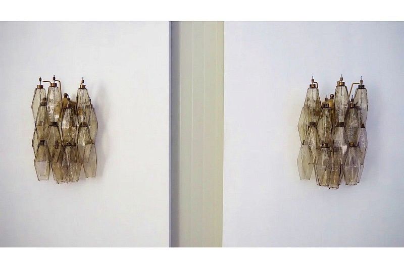 Настенный светильник Murano Wall Lamp 17 Smoke Poliedri Glass