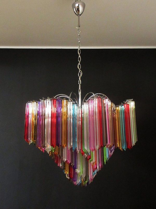 Винтажная люстра Murano Chandelier 200-1 Multicolored Prism Glasses