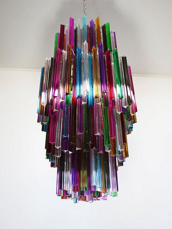 Винтажная люстра Murano Chandelier 242-1 Multicolored Prism Glasses