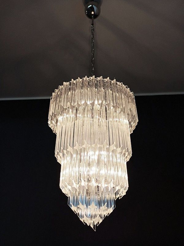 Винтажная люстра Murano Chandelier 112 Clear Prism Glasses