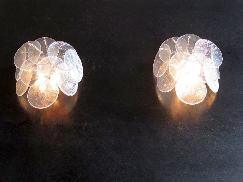 Настенный светильник Murano Wall Lamp 10 Iris Clear Disk Glass