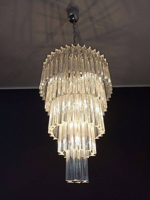 Винтажная люстра Murano Chandelier 111 Clear Prism Glass