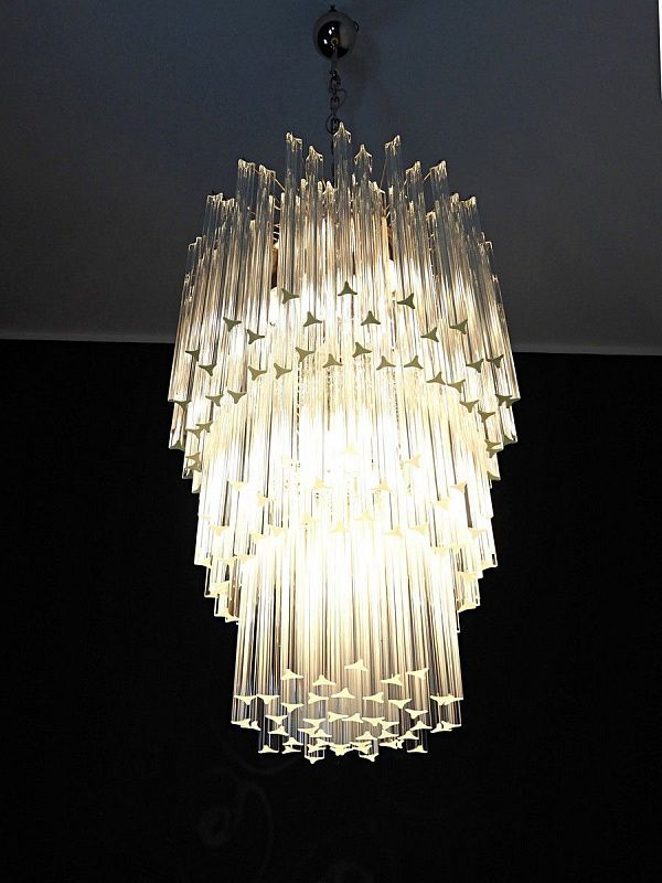 Винтажная люстра Murano Chandelier 187 Clear Prism Glass
