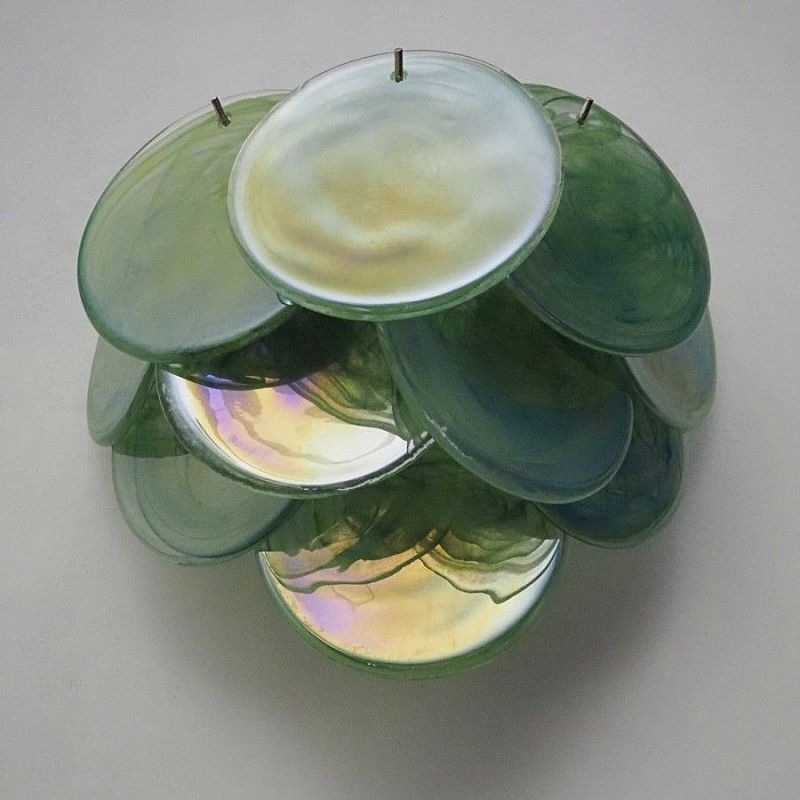 Настенный светильник Murano Wall Lamp 10 Alabaster Green Disk Glass