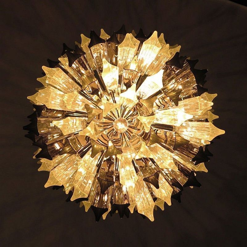 Винтажная люстра Murano Chandelier 184 Clear and Smoky Prism Glass