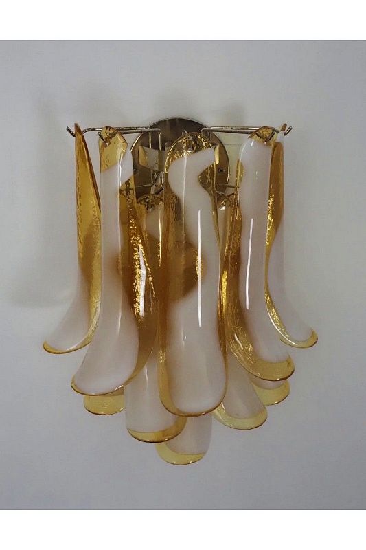 Настенный светильник Murano Wall Lamp 10 Caramel-Colored Petal Glass