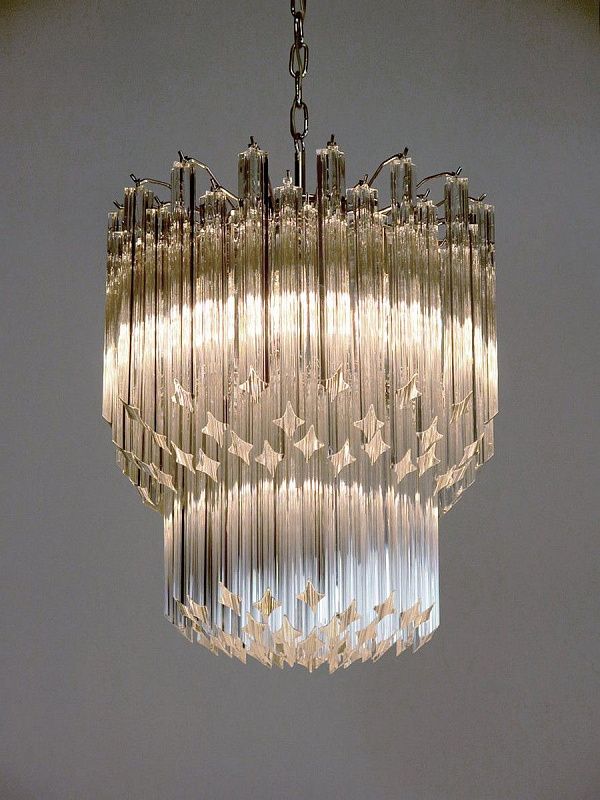 Винтажная люстра Murano Chandelier 107 Clear Prism Glass