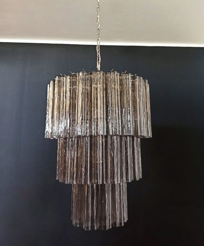 Винтажная люстра Murano Chandelier 52 Smoke-Colored Glass Tubes