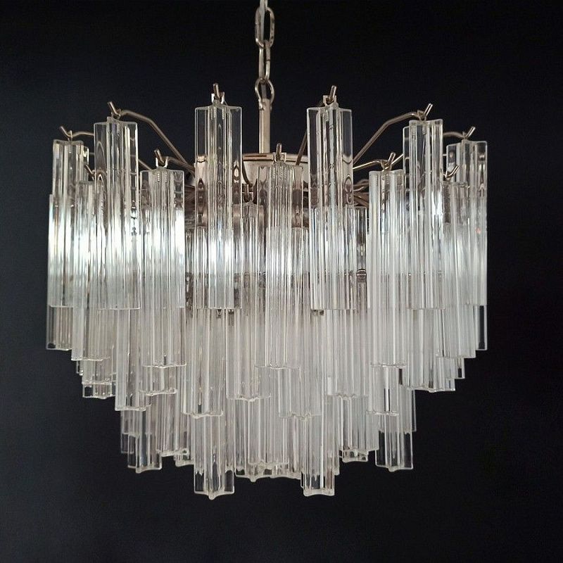 Винтажная люстра Murano Chandelier 107-2 Clear Prism Glasses