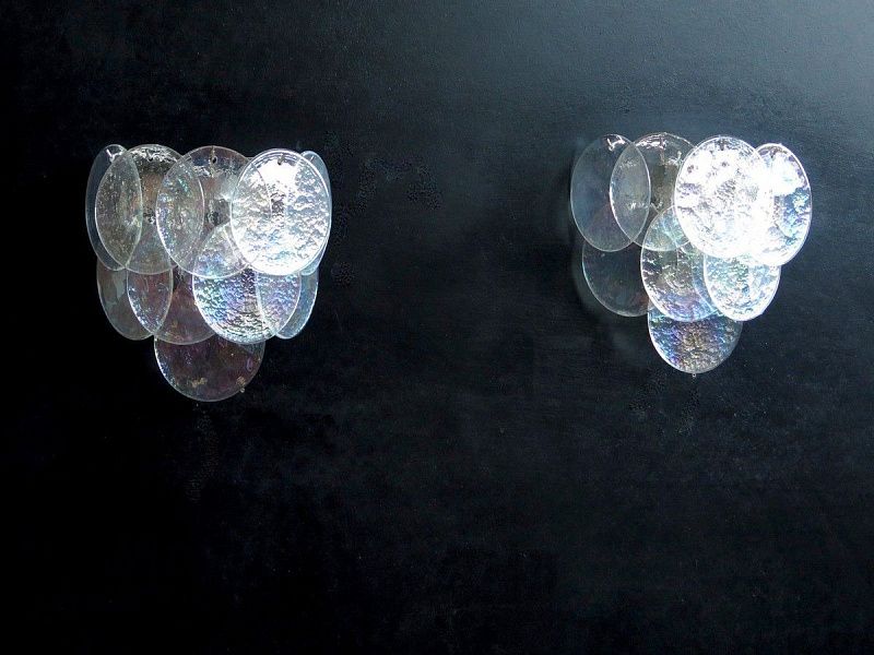Настенный светильник Murano Wall Lamp 10 Iris Clear Disk Glass