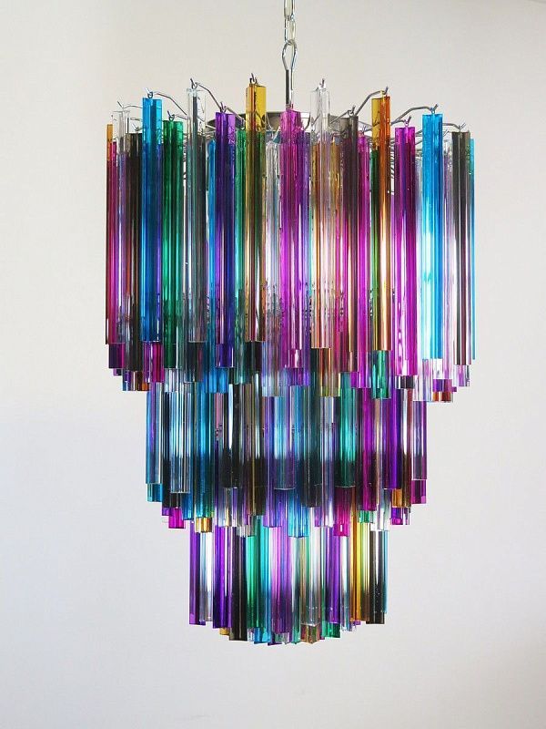 Винтажная люстра Murano Chandelier 187 Multicolored Prism Glass